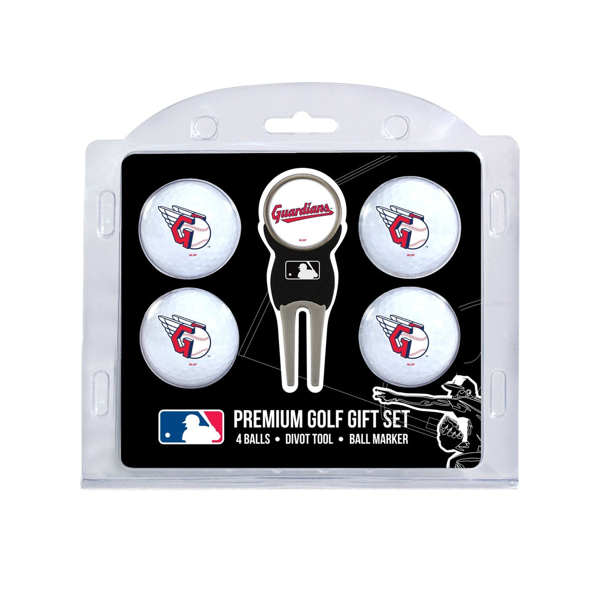 Team Golf Cleveland Guardians Golf Gift Sets - 4 Ball Gift Set - 
