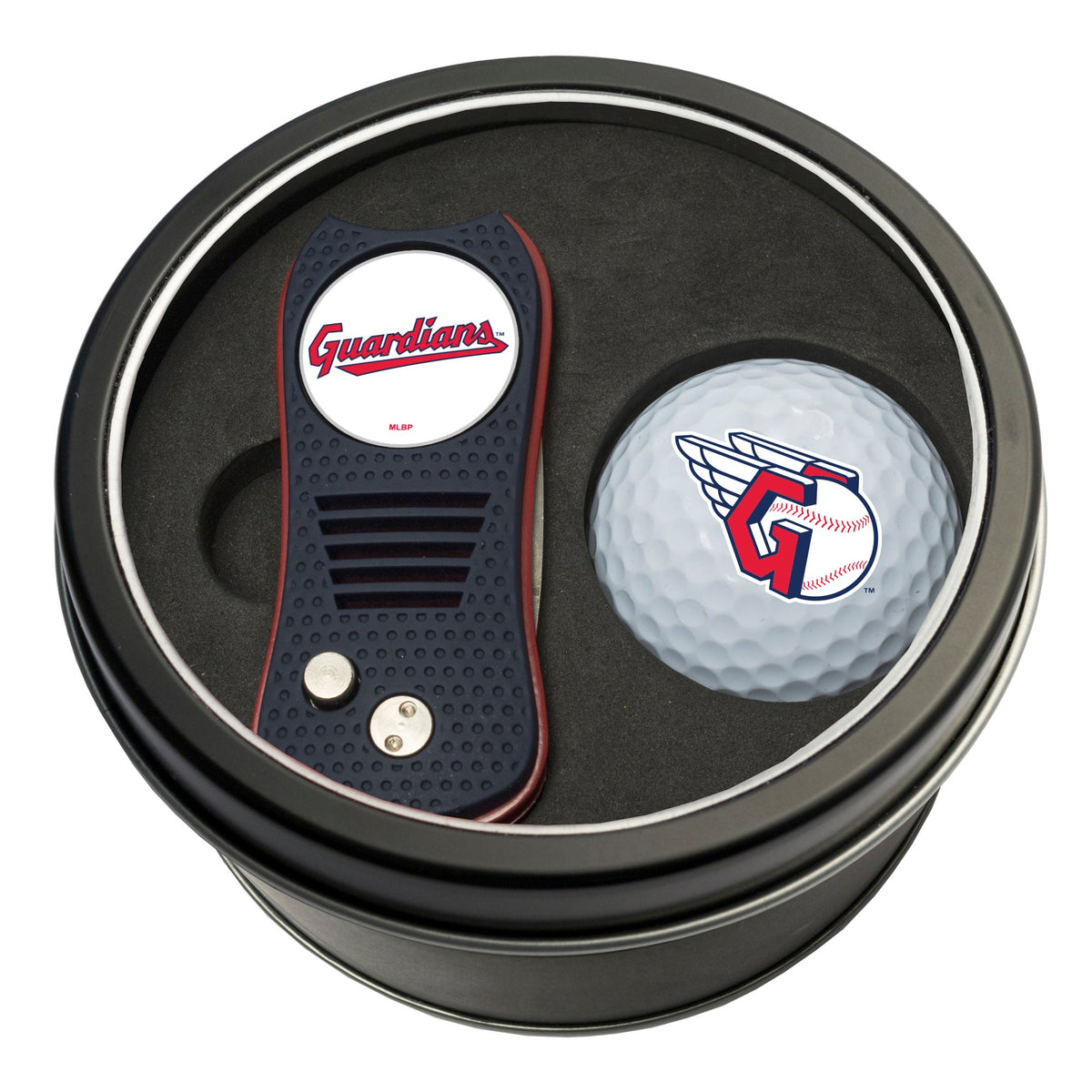 Team Golf Cleveland Guardians Golf Gift Sets - Tin - Divot Tool & Golf Ball - 