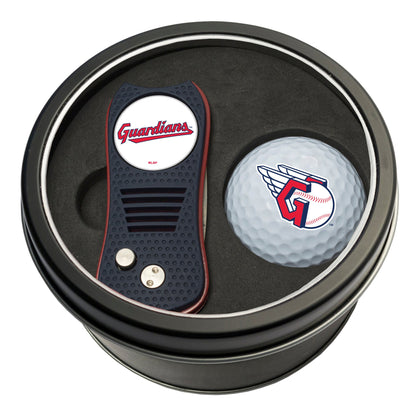 Team Golf Cleveland Guardians Golf Gift Sets - Tin - Divot Tool & Golf Ball - 