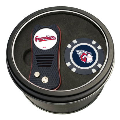 Team Golf Cleveland Guardians Golf Gift Sets - Tin - Divot Tool & Poker Chip - 