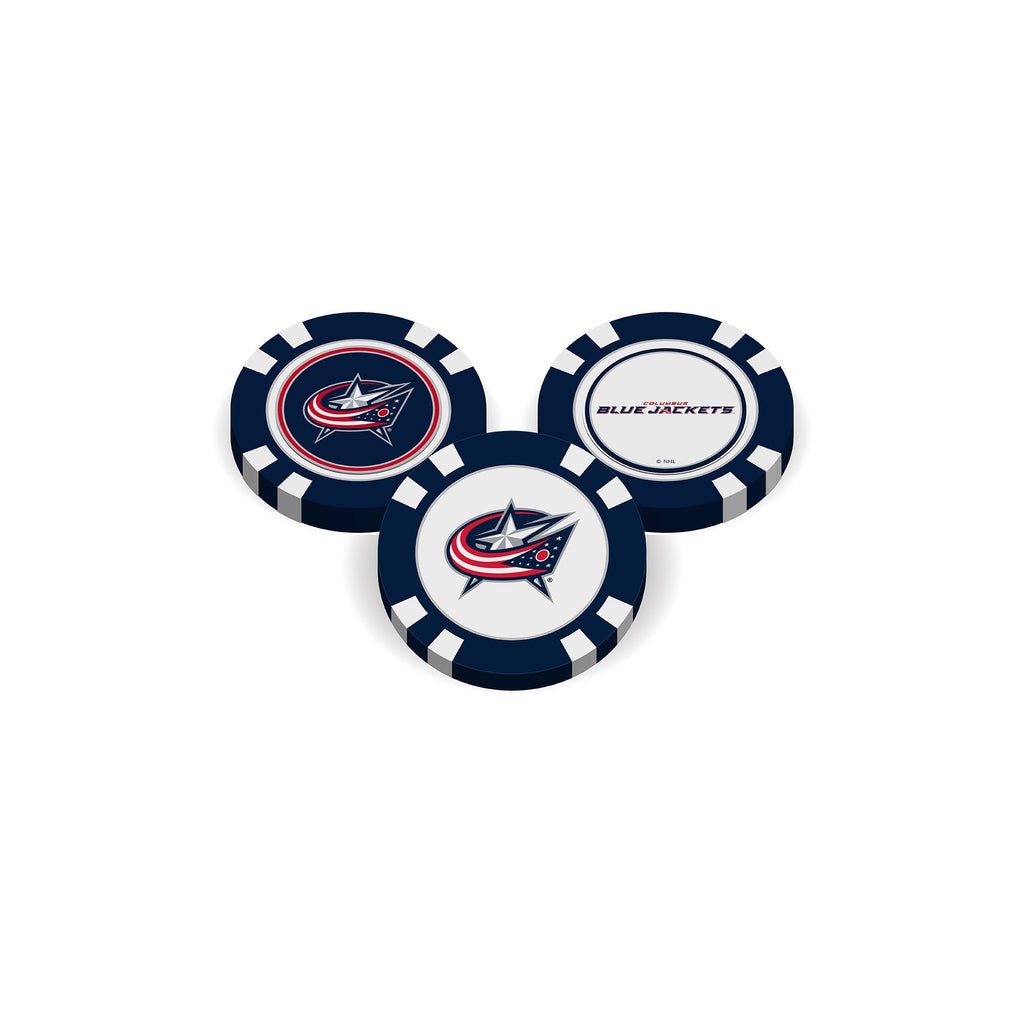 Team Golf COLM Blue Jackets Ball Markers - Golf Chip Marker - 