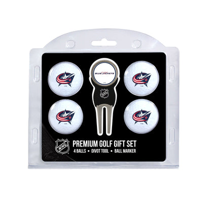 Team Golf COLM Blue Jackets Golf Gift Sets - 4 Ball Gift Set - 