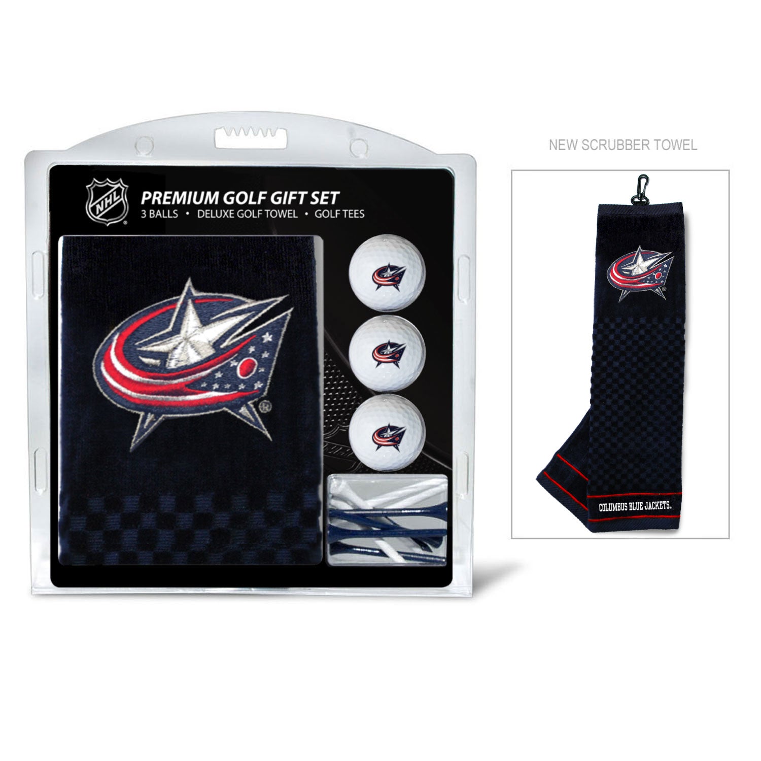 Team Golf COLM Blue Jackets Golf Gift Sets - Embroidered Towel Gift Set - 