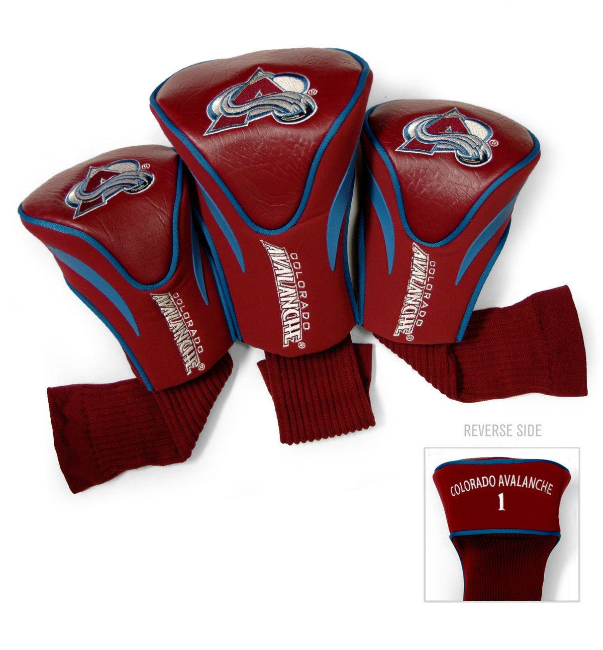 Team Golf Colorado Avalanche DR/FW Headcovers - 3 Pack Contour - Embroidered