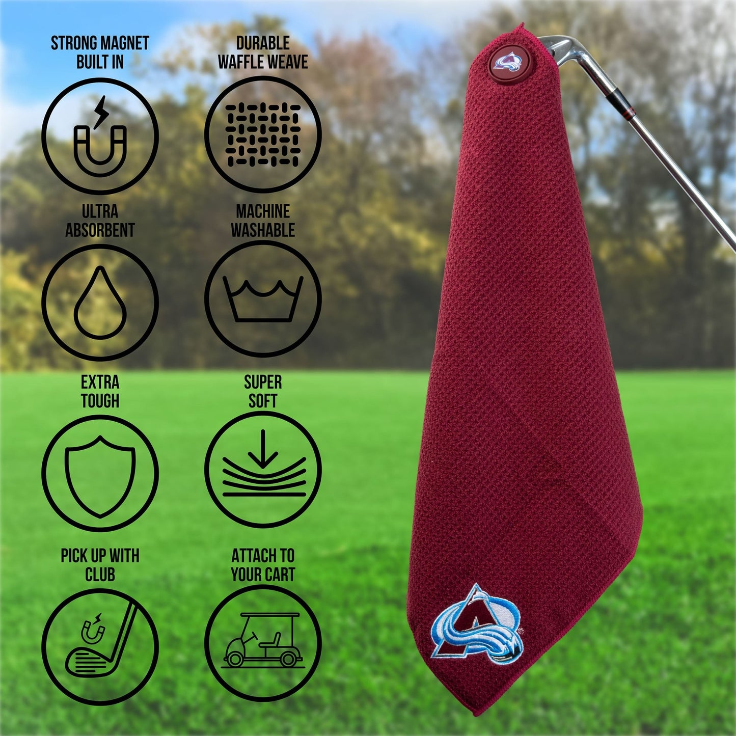 Team Golf Colorado Avalanche Magnetic Golf Towel - Team Golf USA