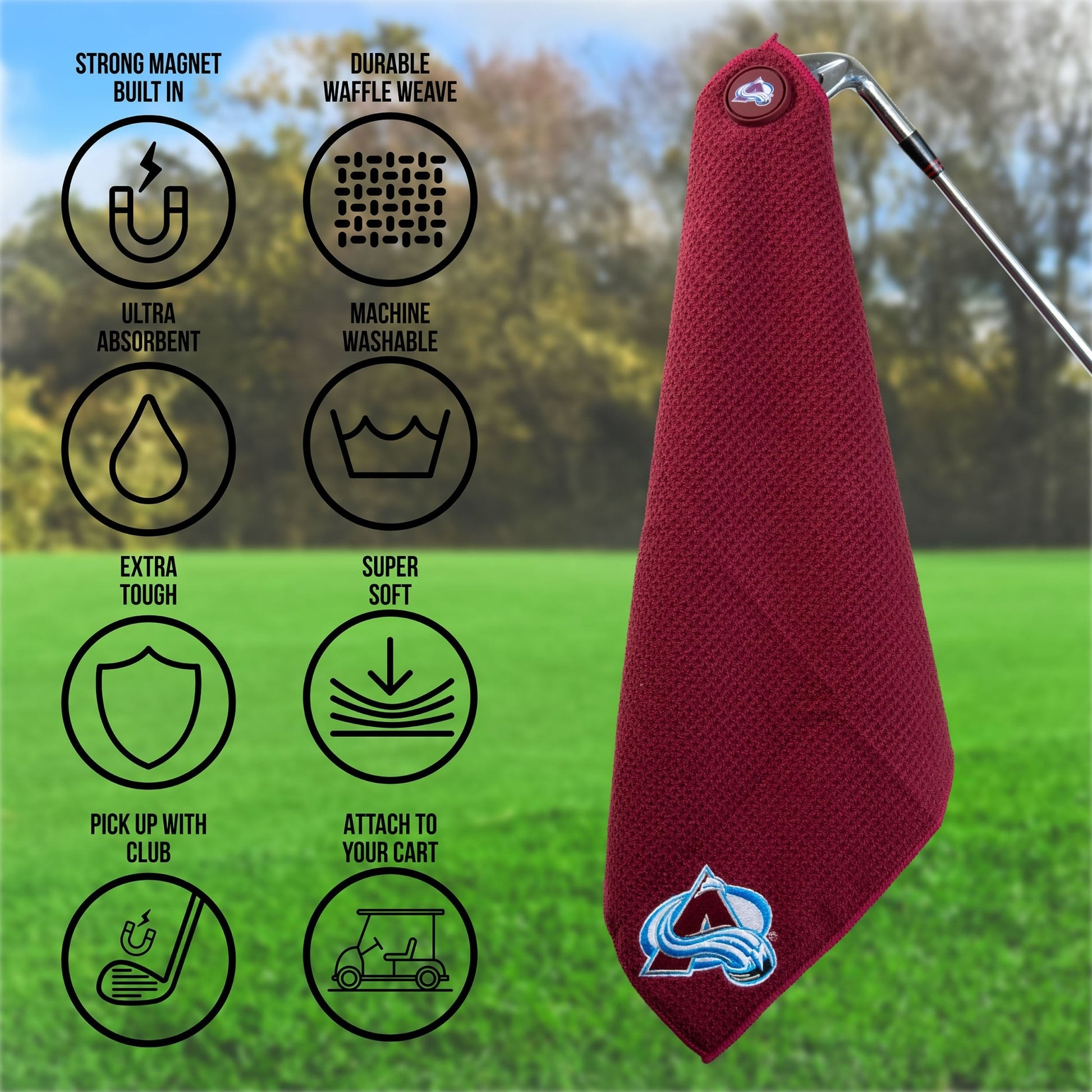 Team Golf Colorado Avalanche Magnetic Golf Towel - Team Golf USA