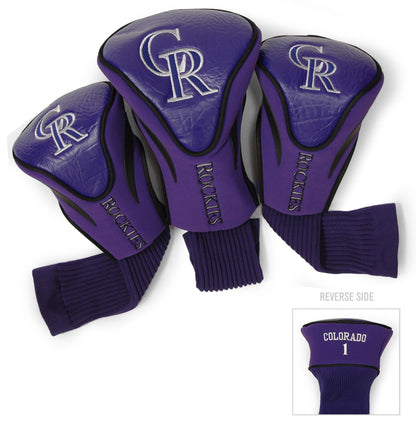 Team Golf Colorado Rockies DR/FW Headcovers - 3 Pack Contour - Embroidered