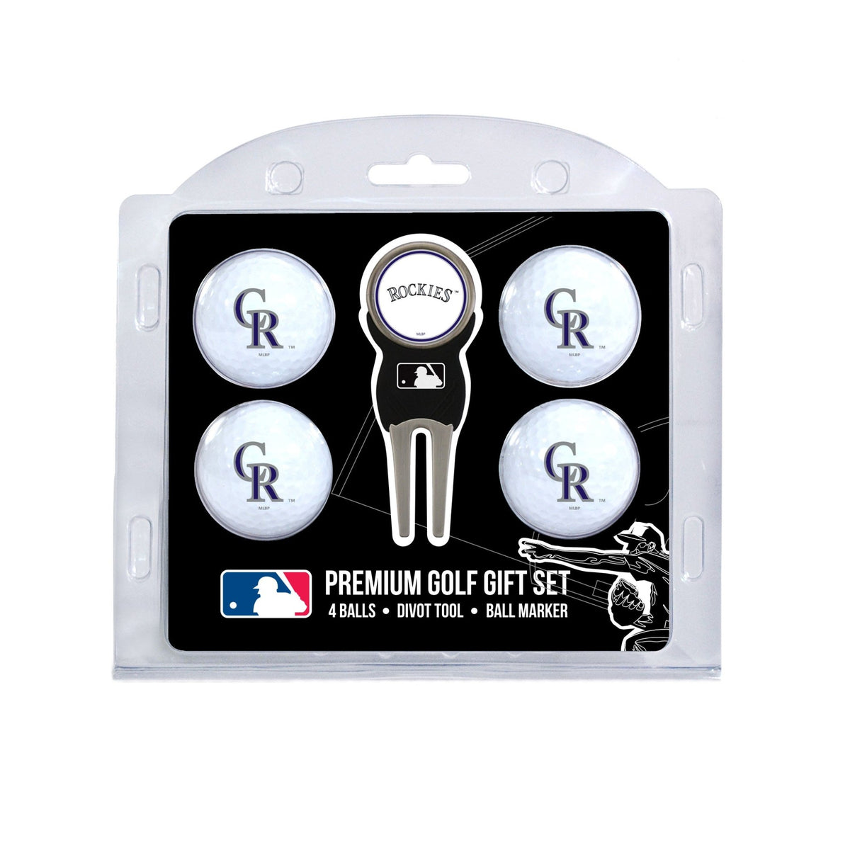 Team Golf Colorado Rockies Golf Gift Sets - 4 Ball Gift Set - 