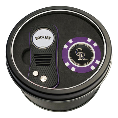 Team Golf Colorado Rockies Golf Gift Sets - Tin - Divot Tool & Poker Chip - 