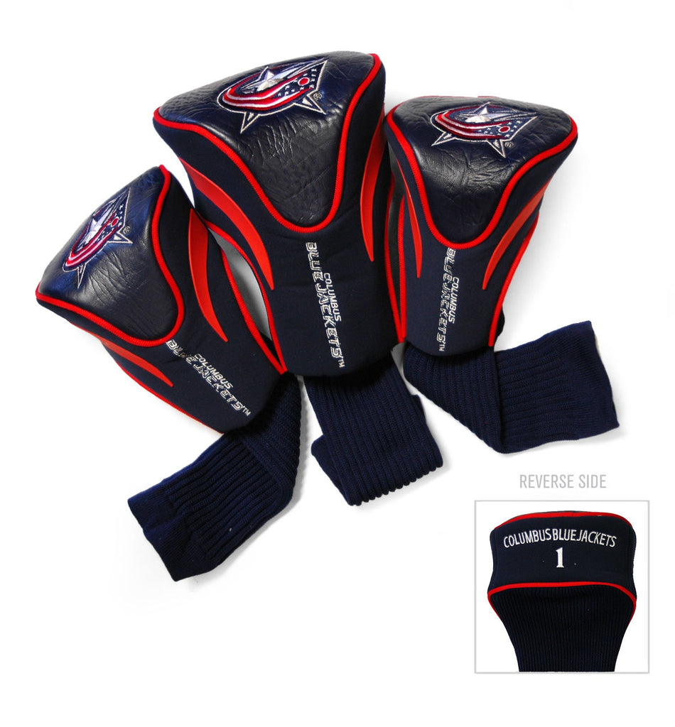 Team Golf Columbus Blue Jackets DR/FW Headcovers - 3 Pack Contour - Embroidered