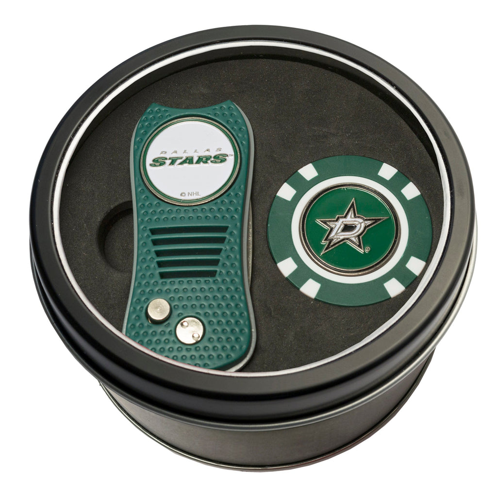 Team Golf DAL Stars Golf Gift Sets - Tin - Divot Tool & Poker Chip - 