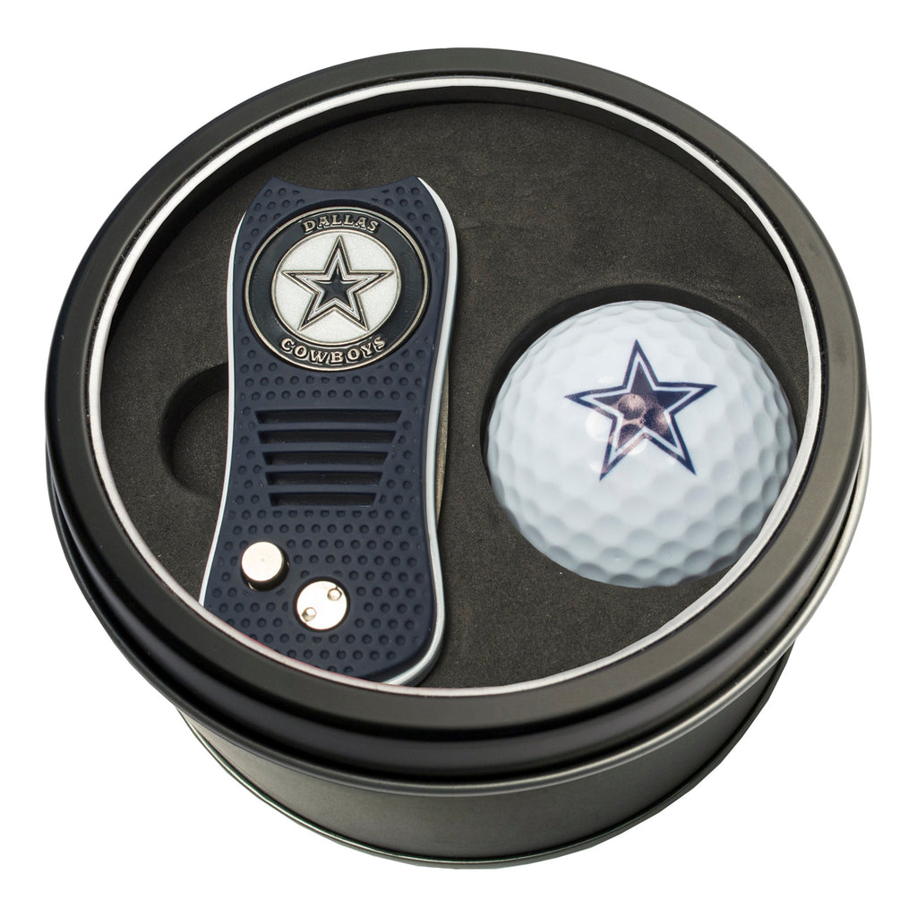 Team Golf Dallas Cowboys Golf Gift Sets - Tin-Divot Tool & Golf Ball -