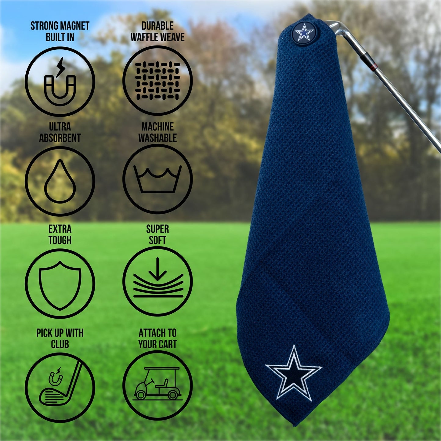 Team Golf Dallas Cowboys Magnetic Golf Towel - Team Golf USA