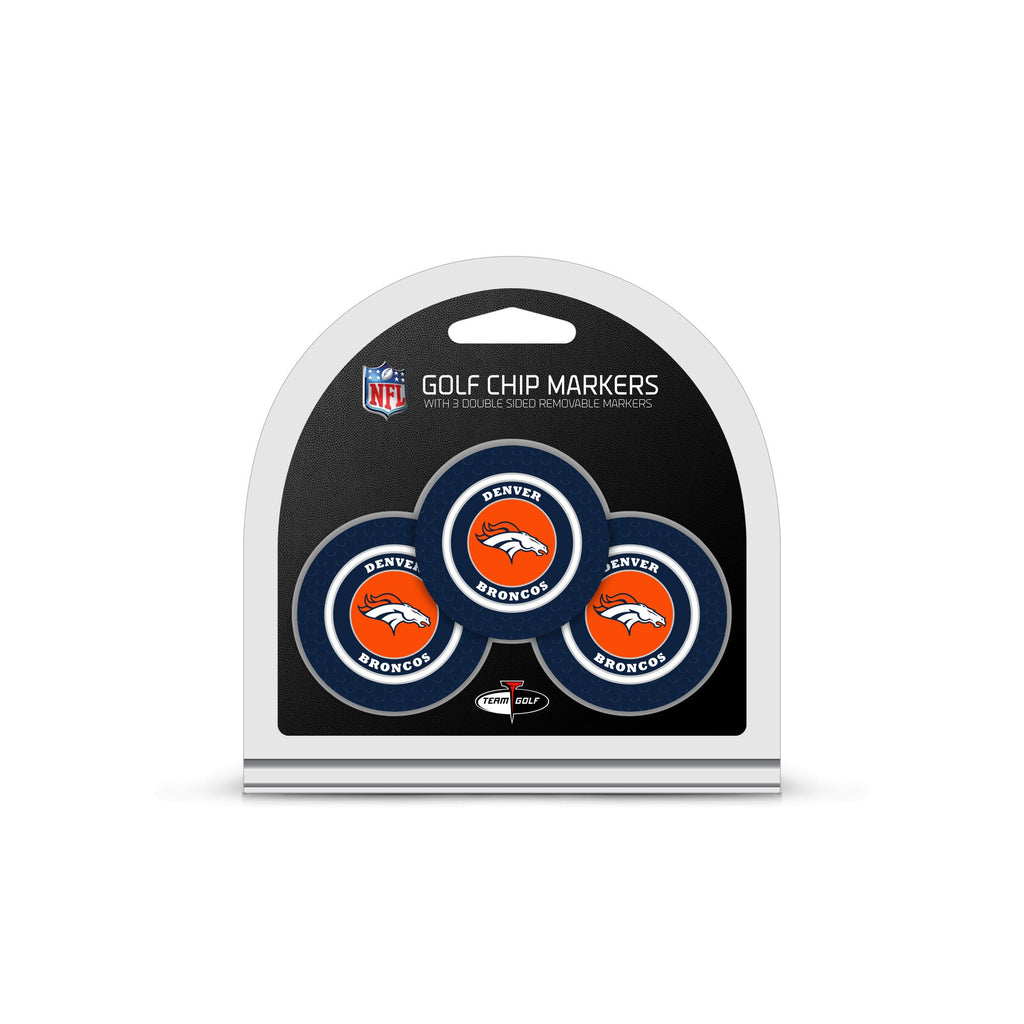 Team Golf DEN Broncos Ball Markers - 3 Pack Golf Chip Markers - 