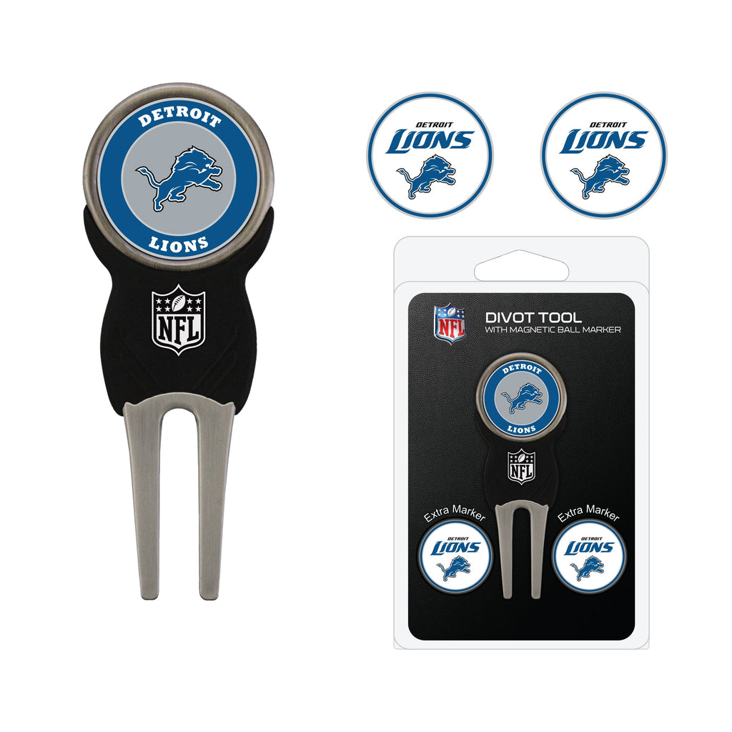 Team Golf DET Lions Divot Tools - Signature Divot Tool Pack - 