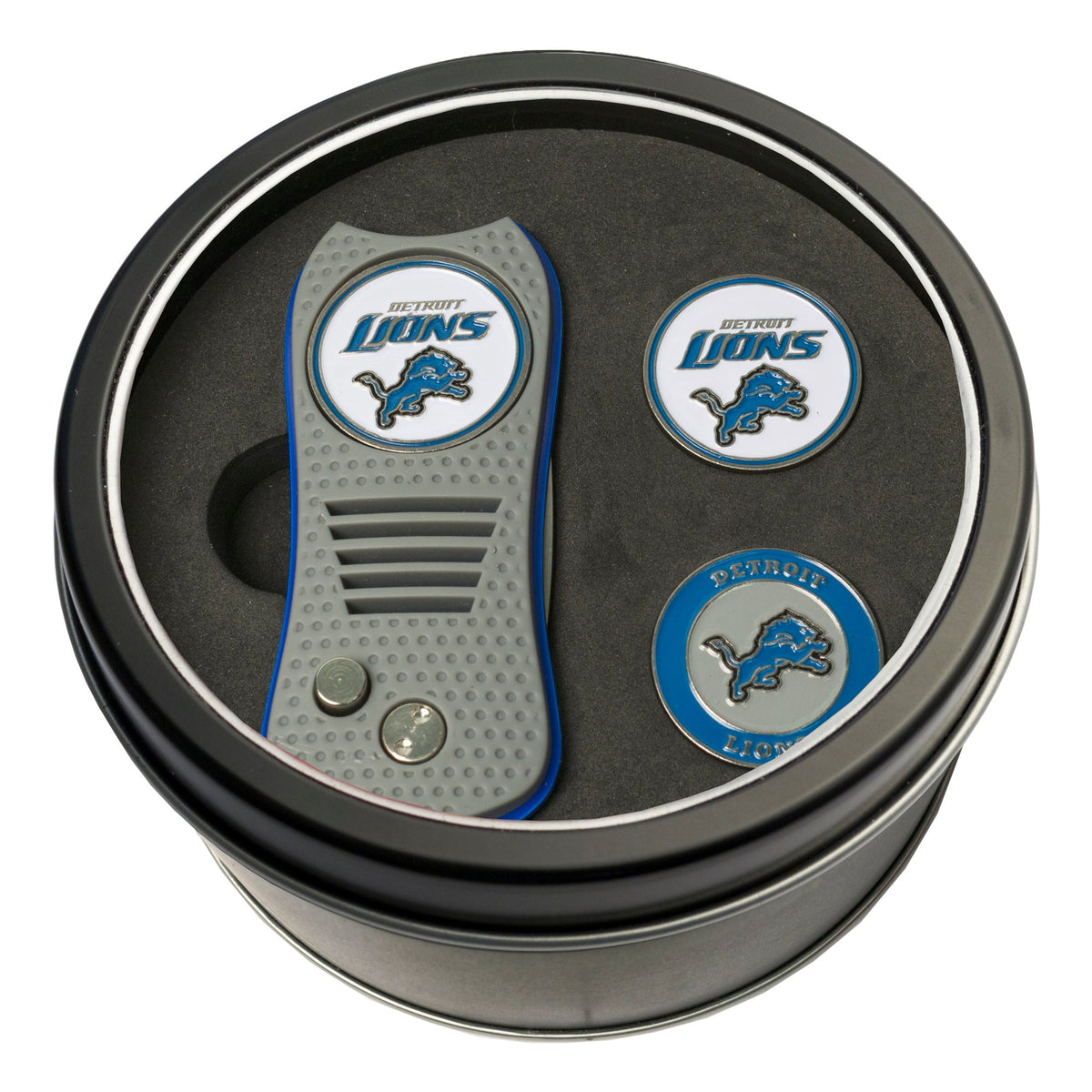 Team Golf Detroit Lions Golf Gift Sets - Tin-Divot Tool & 2 Markers -