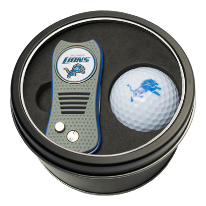 Team Golf Detroit Lions Golf Gift Sets - Tin-Divot Tool & Golf Ball -