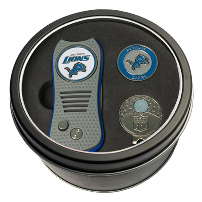 Team Golf Detroit Lions Golf Gift Sets - Tin-Divot Tool & Hat Clip -