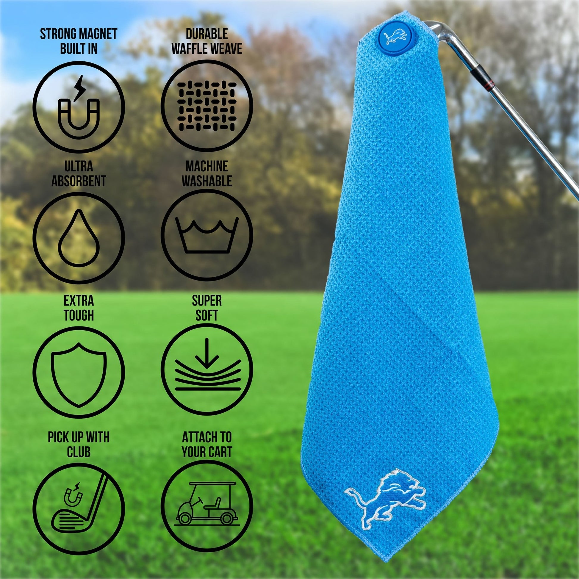 Team Golf Detroit Lions Magnetic Golf Towel - Team Golf USA
