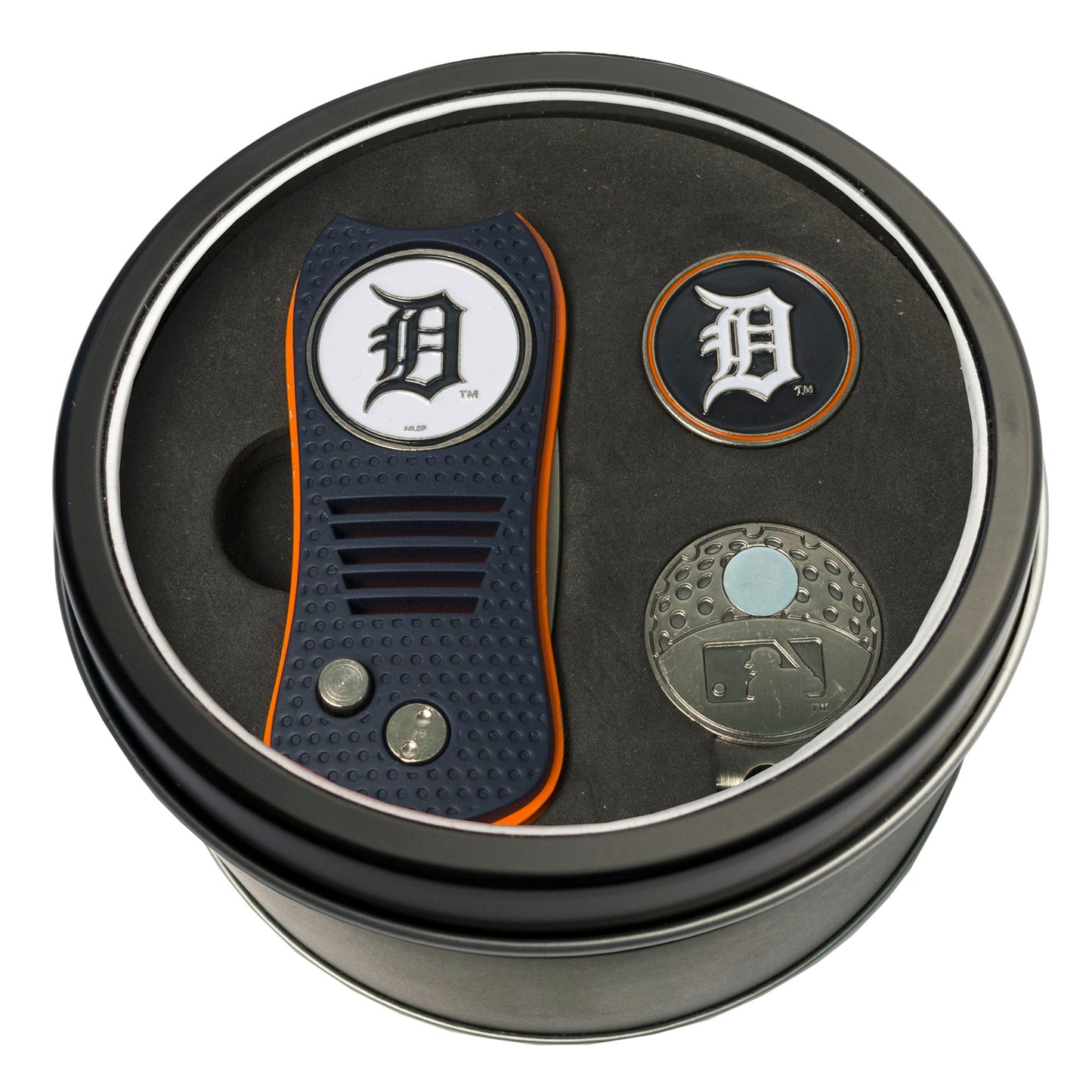 Team Golf Detroit Tigers Golf Gift Sets - Tin - Divot Tool & Hat Clip - 