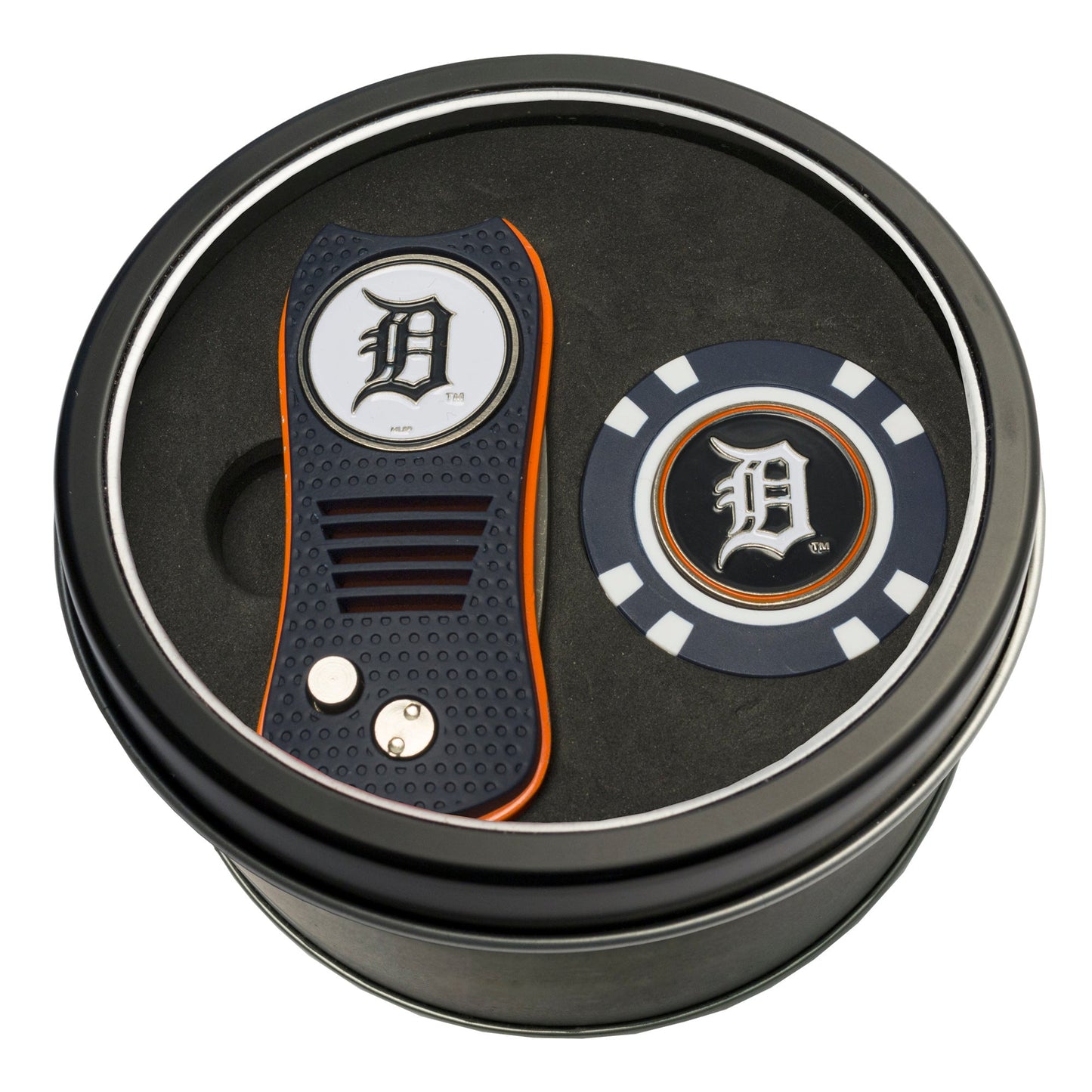 Team Golf Detroit Tigers Golf Gift Sets - Tin - Divot Tool & Poker Chip - 