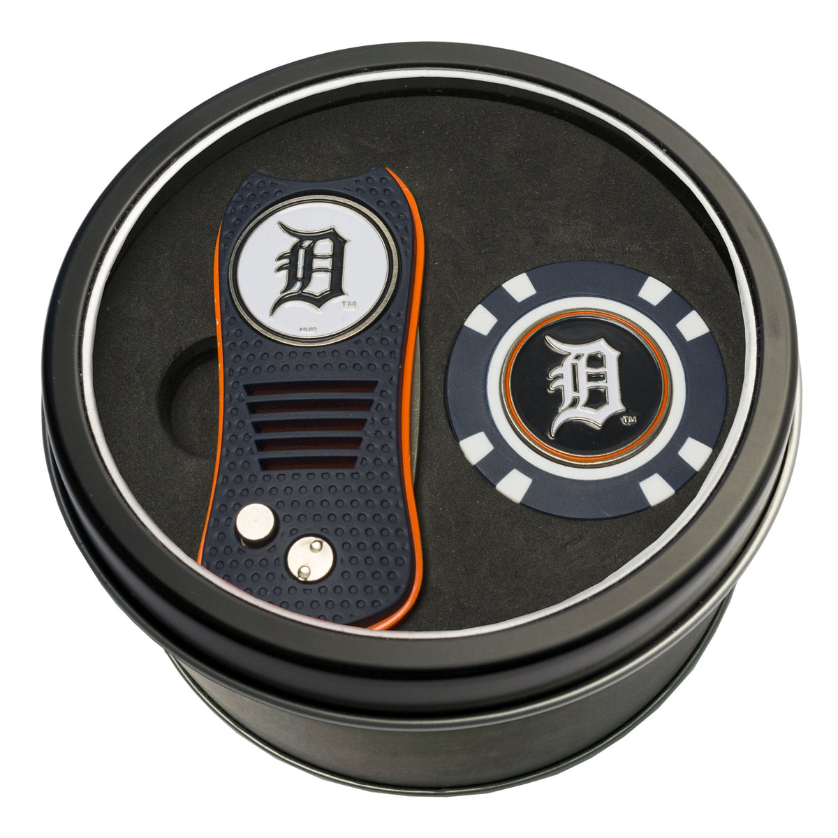 Team Golf Detroit Tigers Golf Gift Sets - Tin - Divot Tool & Poker Chip - 