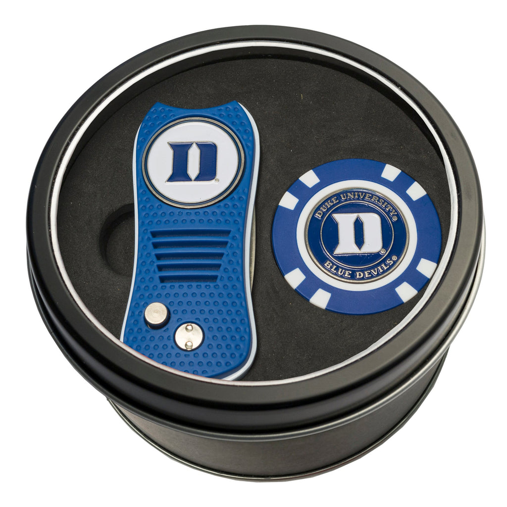 Team Golf Duke Golf Gift Sets - Tin - Divot Tool & Poker Chip - 