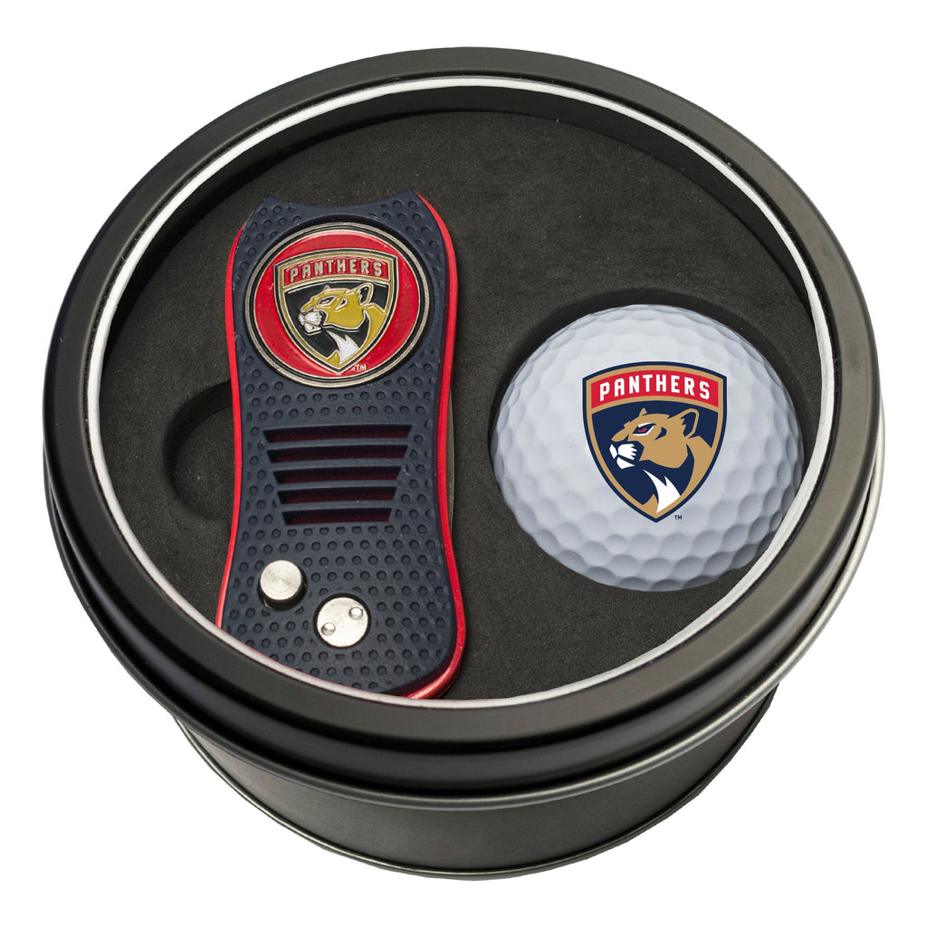 Team Golf Florida Panthers Golf Gift Sets - Tin - Divot Tool & Golf Ball - 