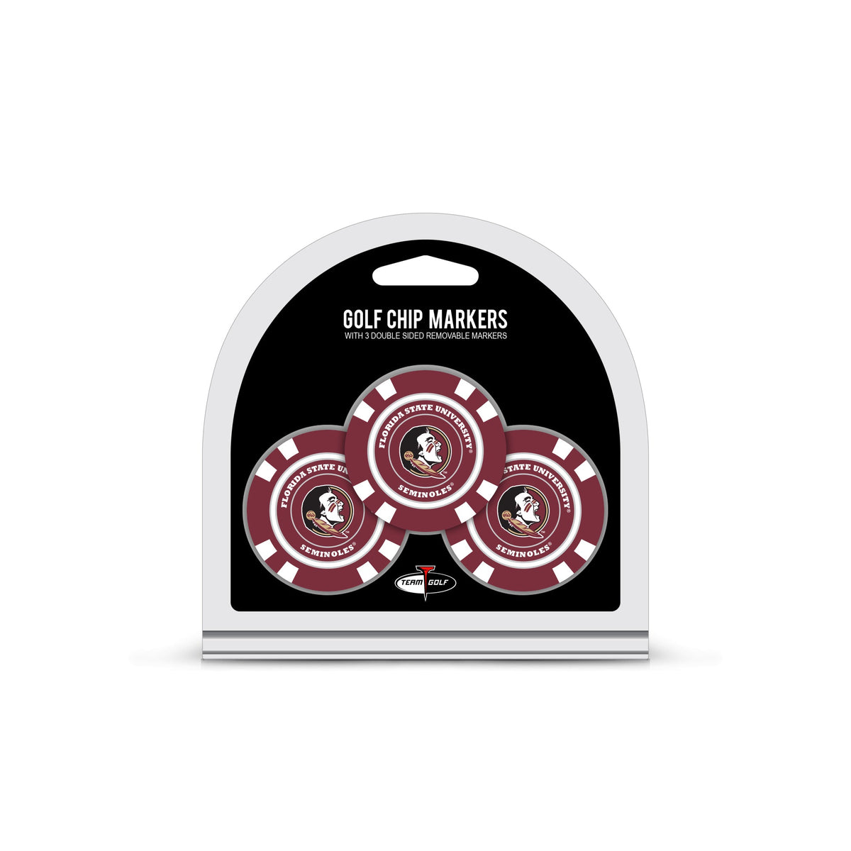 Team Golf Florida St Ball Markers - 3 Pack Golf Chip Markers - 