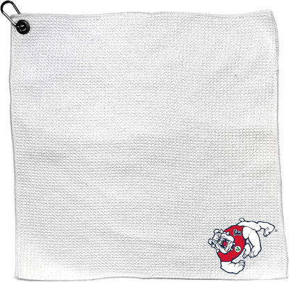 Team Golf Fresno St Golf Towels - Microfiber 15X15 White - 