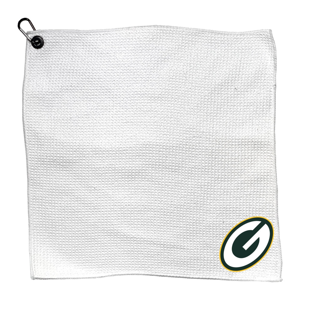 Team Golf GB Packers Golf Towels - Microfiber 15X15 White - 