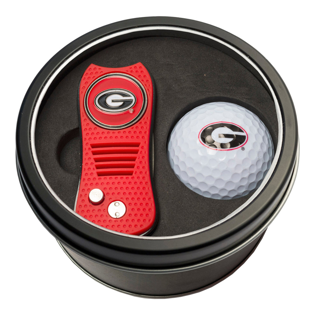 Team Golf Georgia Golf Gift Sets - Tin - Divot Tool & Golf Ball - 