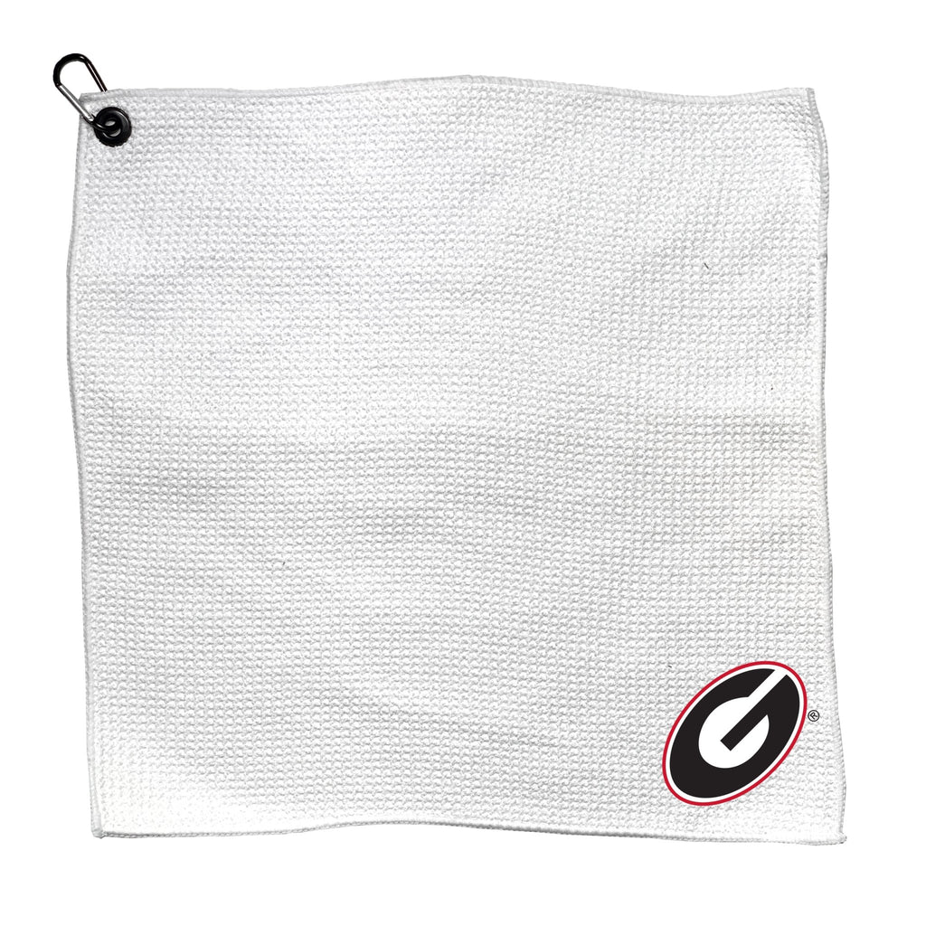 Team Golf Georgia Golf Towels - Microfiber 15X15 White - 