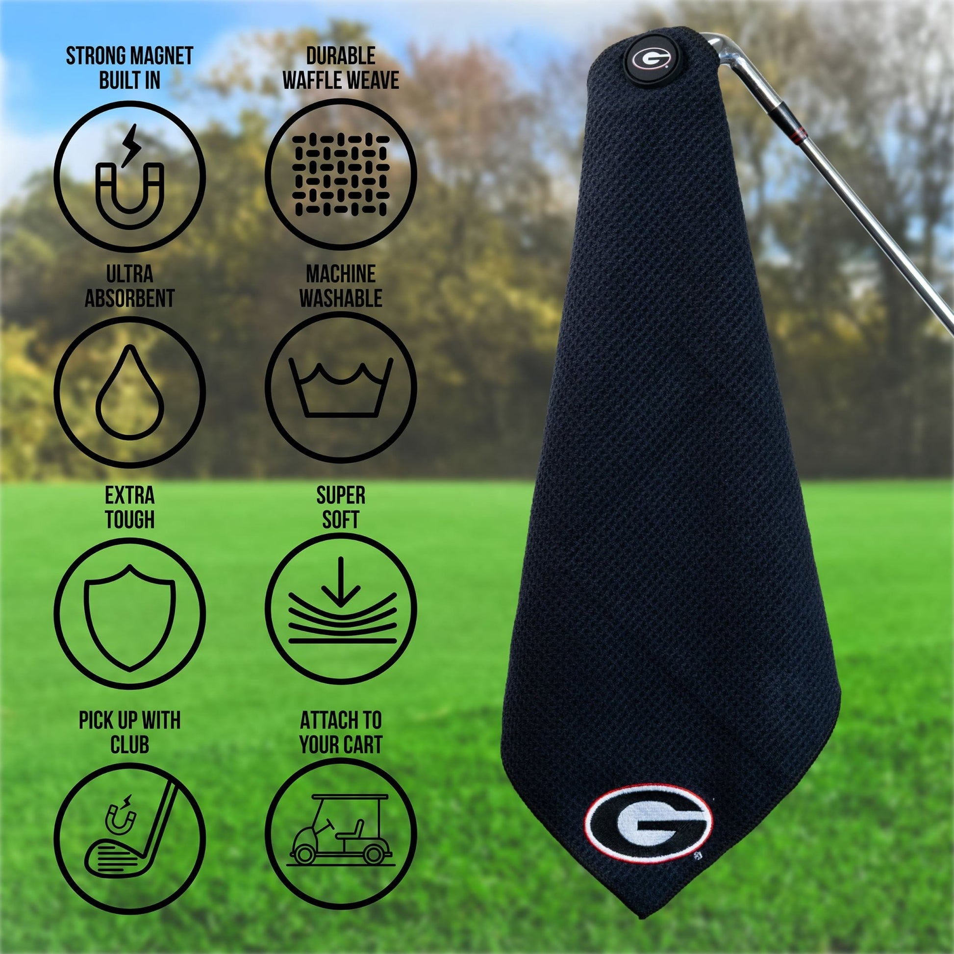 Team Golf Georgia Magnetic Golf Towel - Team Golf USA