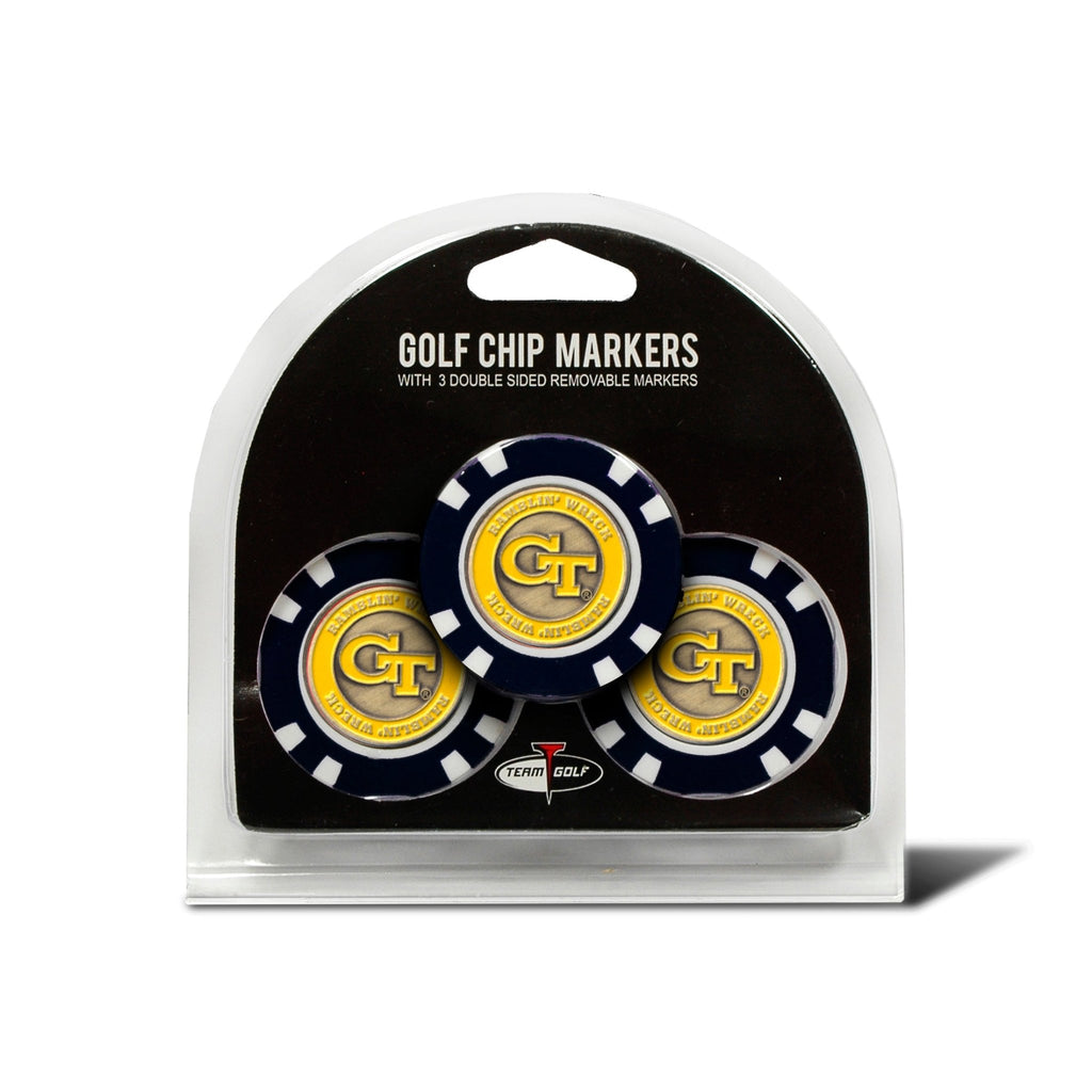 Team Golf Georgia Tech Ball Markers - 3 Pack Golf Chip Markers - 