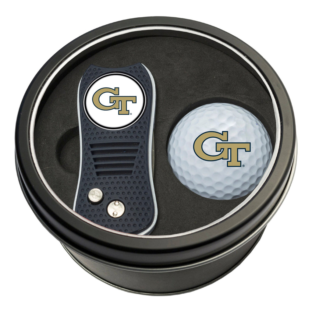 Team Golf Georgia Tech Golf Gift Sets - Tin - Divot Tool & Golf Ball - 
