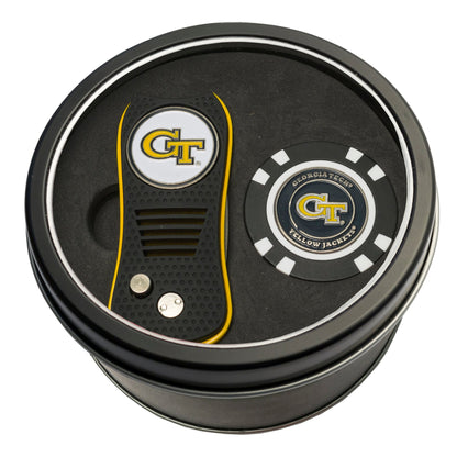 Team Golf Georgia Tech Golf Gift Sets - Tin - Divot Tool & Poker Chip - 