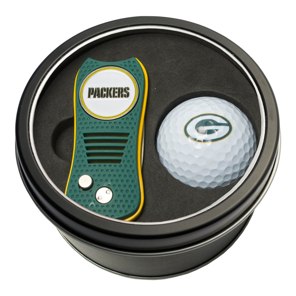 Team Golf Green Bay Packers Golf Gift Sets - Tin-Divot Tool & Golf Ball -