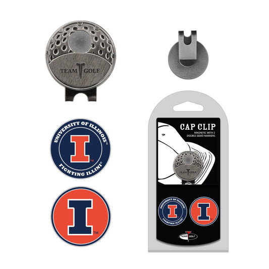 Team Golf Illinois Ball Markers - Hat Clip - 2 markers - 