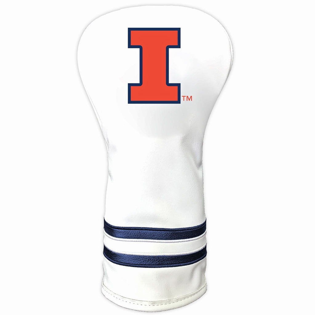 Team Golf Illinois DR/FW Headcovers - Vintage Driver HC - Printed White