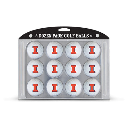 Team Golf Illinois Golf Balls - 12 Pack - White