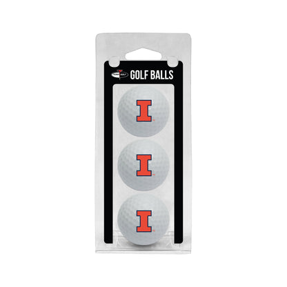 Team Golf Illinois Golf Balls - 3 Pack - White