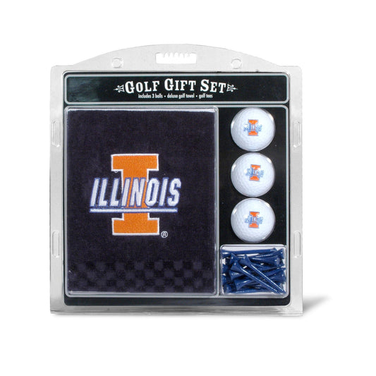 Team Golf Illinois Golf Gift Sets - Embroidered Towel Gift Set - 