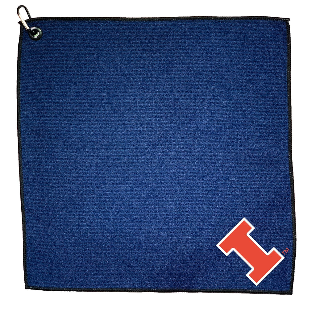 Team Golf Illinois Golf Towels - Microfiber 15X15 Color - 