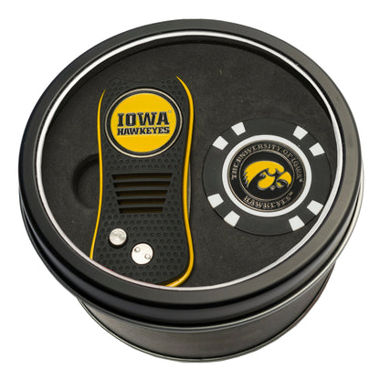 Team Golf Iowa Golf Gift Sets - Tin - Divot Tool & Poker Chip - 
