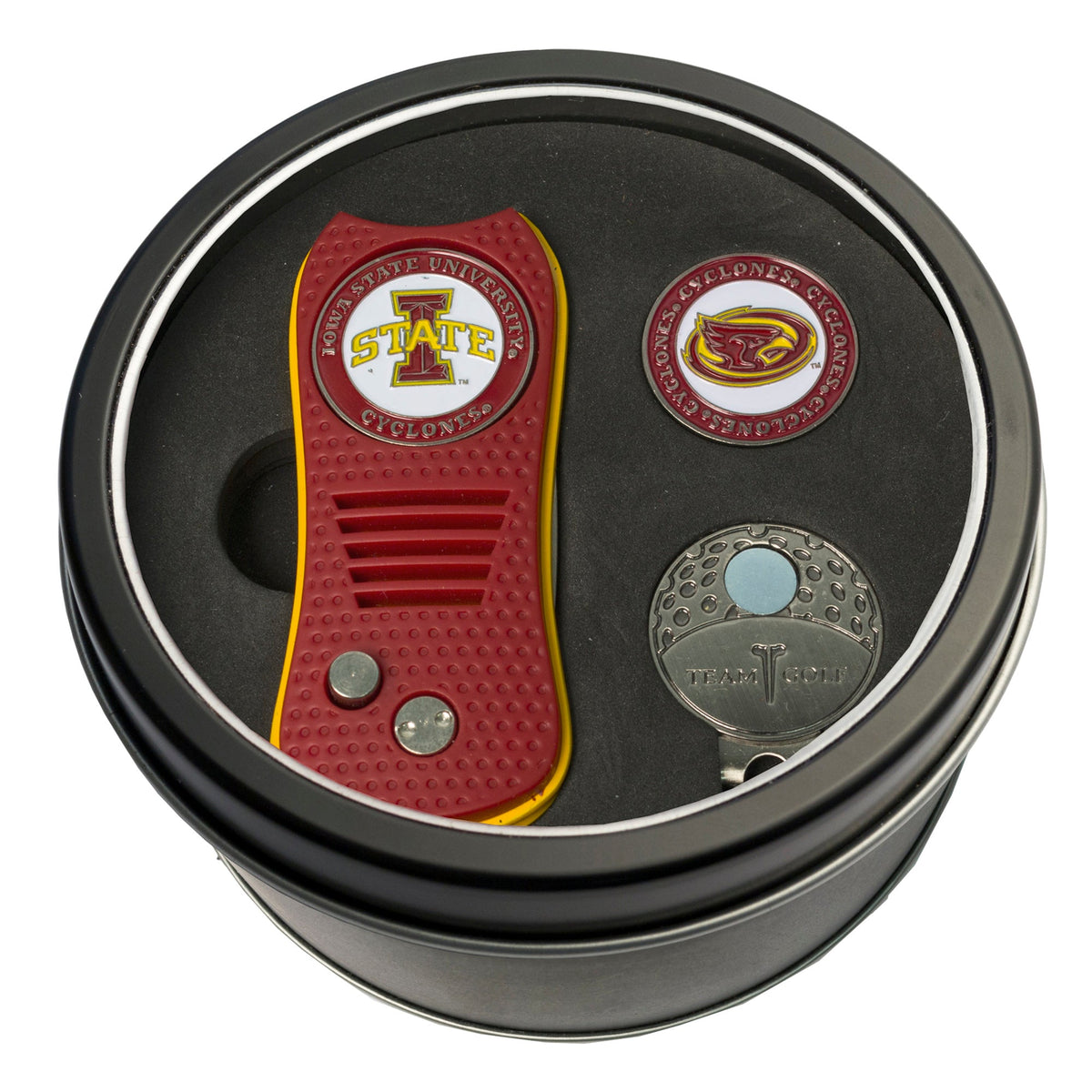Team Golf Iowa St Golf Gift Sets - Tin - Divot Tool & Hat Clip - 