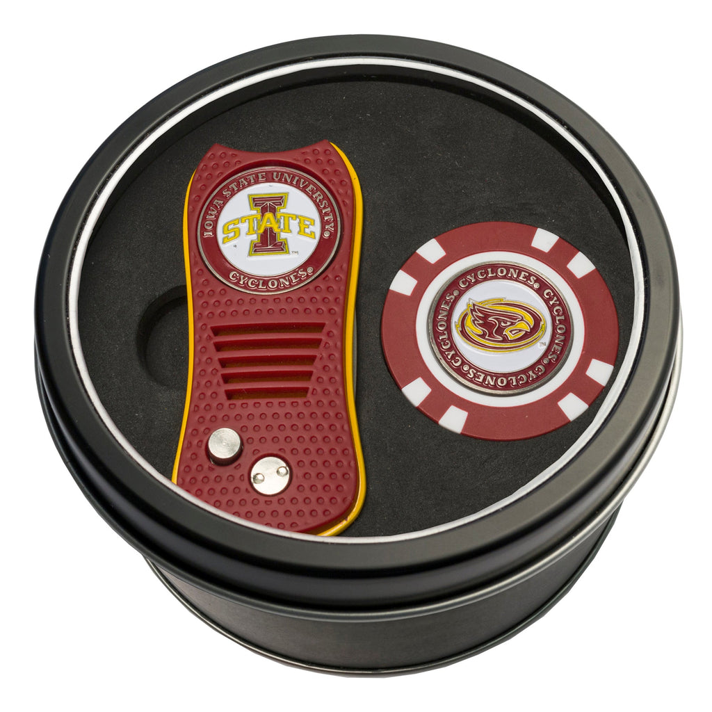Team Golf Iowa St Golf Gift Sets - Tin - Divot Tool & Poker Chip - 