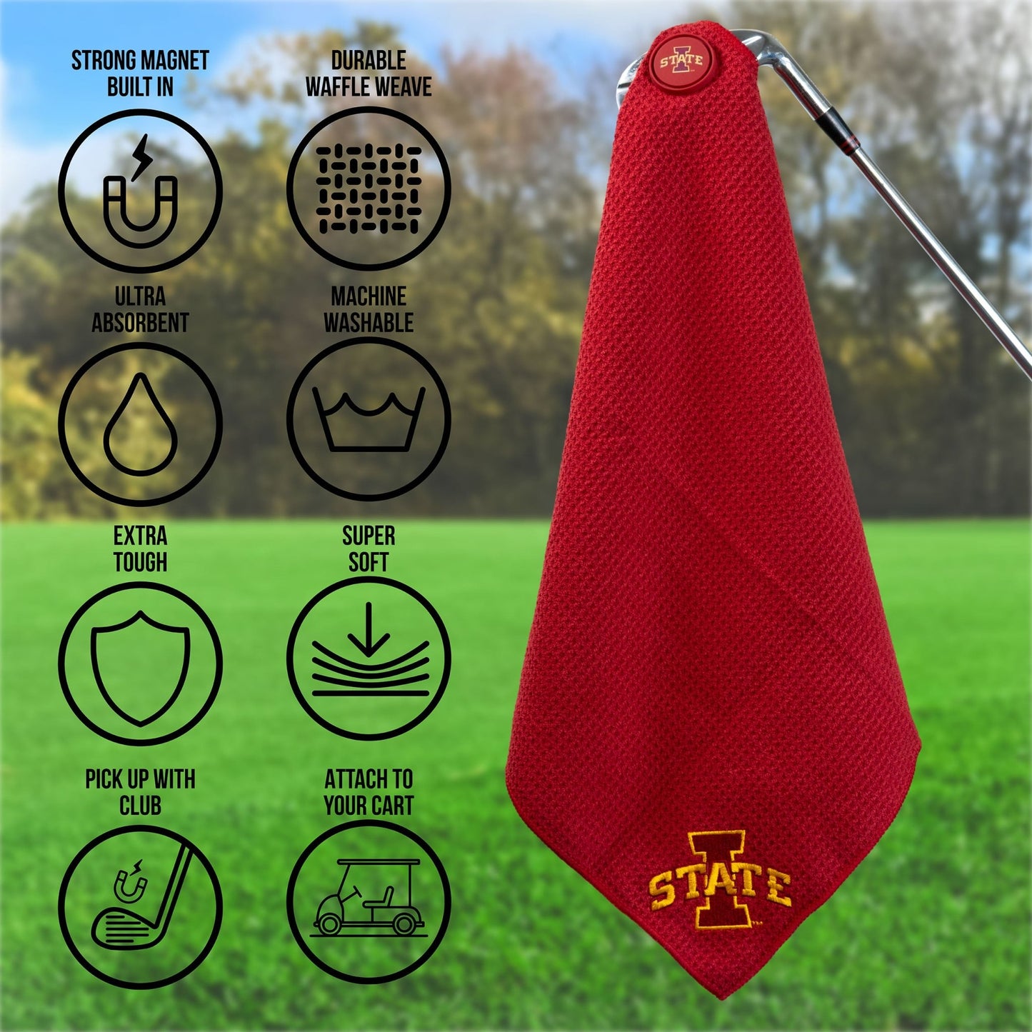 Team Golf Iowa State Magnetic Golf Towel - Team Golf USA