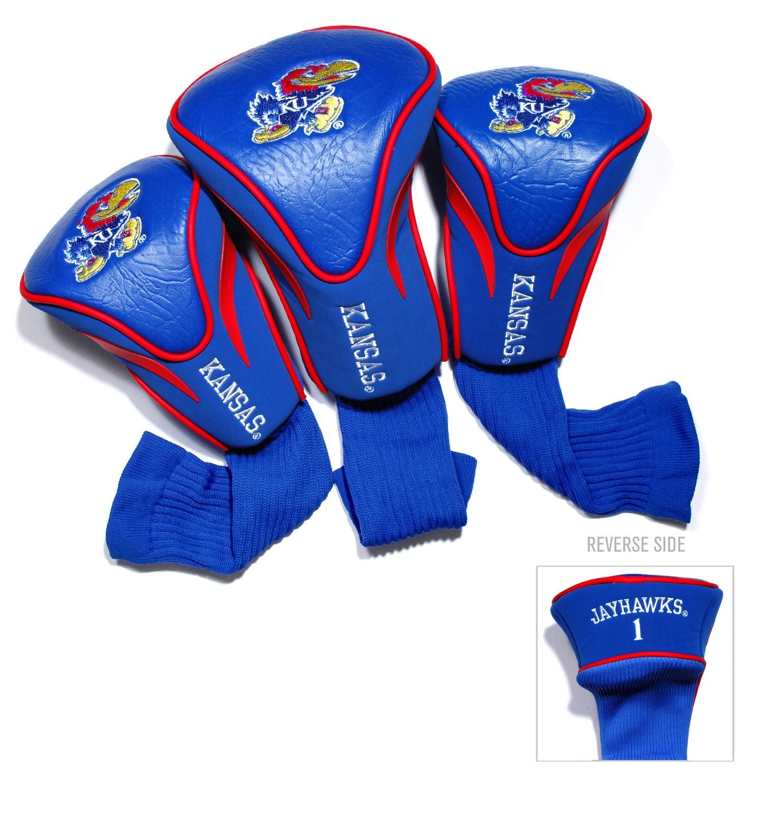 Team Golf Kansas DR/FW Headcovers - 3 Pack Contour - Embroidered