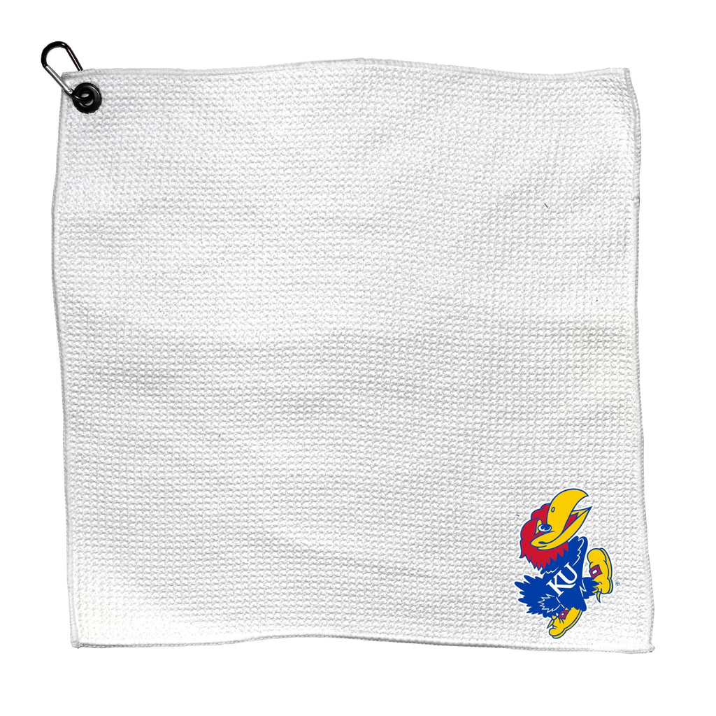 Team Golf Kansas Golf Towels - Microfiber 15X15 White - 